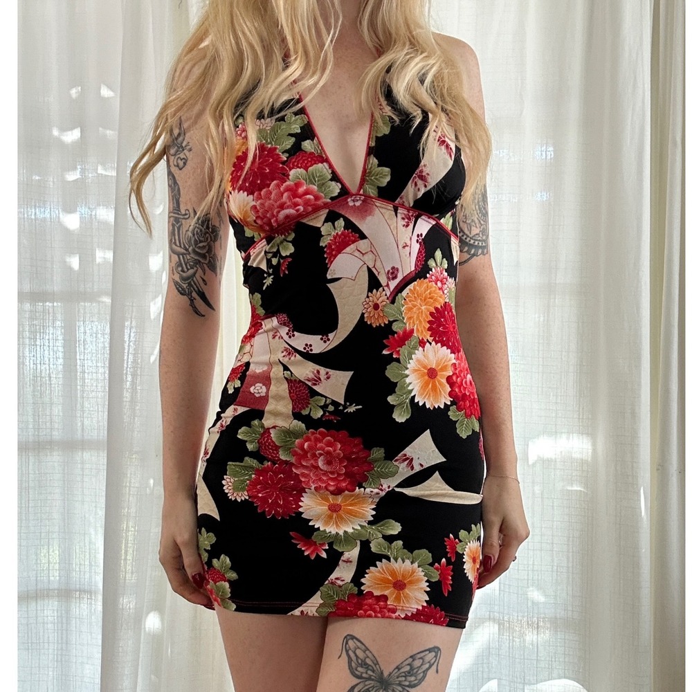 Vintage 90s y2k halter mini dress
